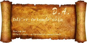 Dürr Artemíszia névjegykártya